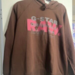 G-Star Brown Crewneck with Pink Logo